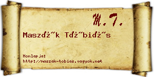 Maszák Tóbiás névjegykártya